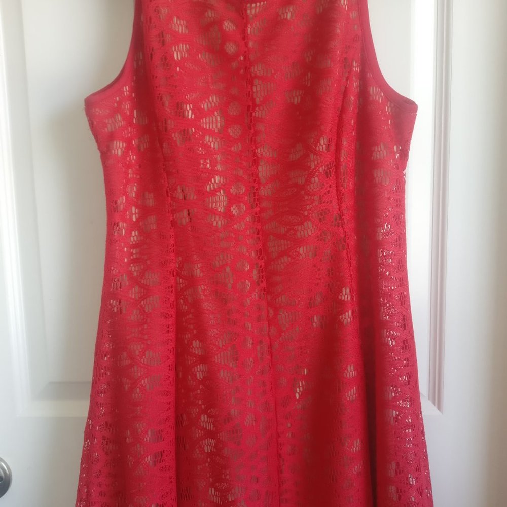 Red Lace Summer Dress (Size 12 P womens)